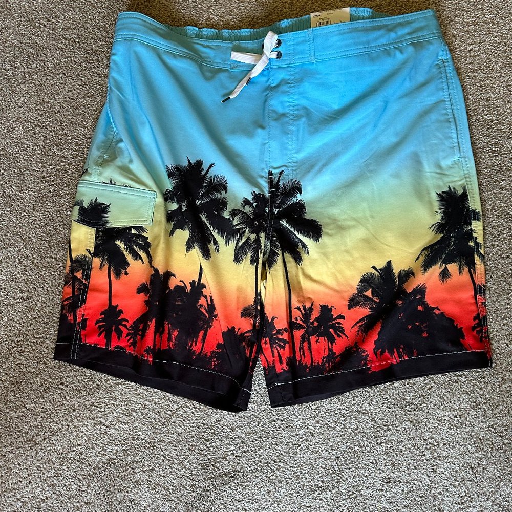 MENS SONOMA E-BOARD SWIM TRUNKS WITH POCKETS SIZE XXL  #619 - Picture 2 of 3